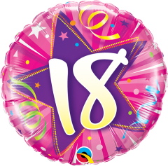 BALAO 18" REDONDO PC1 18-ESTRELA BRILHANTE ROSA