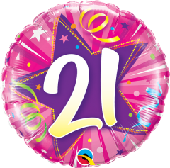 BALAO 18" REDONDO PC1 21-ESTRELA BRILHANTE ROSA