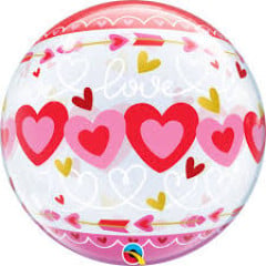 BALAO 22" BUBBLE SIMPLES PC1 LOVE CONNECTED HEARTS