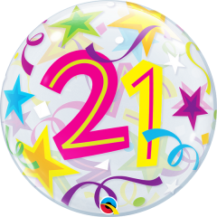 BALAO 22" BUBBLE SIMPLES PC1 21-ESTRELAS BRILHANTES