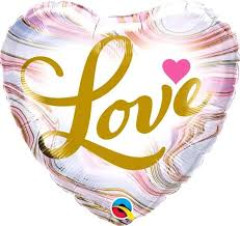 BALAO 18" CORACAO PC1 LOVE COLORFUL MARBLE