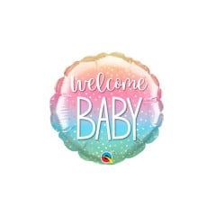 BALAO 04" REDONDO SOLTO WELCOME BABY CONFETTI DOTS