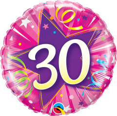 BALAO 18" REDONDO PC1 30-ESTRELA BRILHANTE ROSA