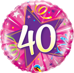 BALAO 18" REDONDO PC1 40-ESTRELA BRILHANTE ROSA