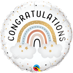 BALAO 18" REDONDO PC1 CONGRATULATIONS BOHO RAINBOW