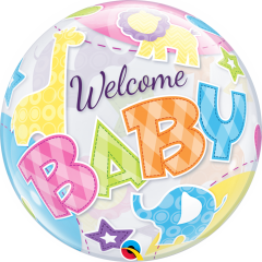 BALAO 22" BUBBLE SIMPLES PC1 WELCOME BABY ANIMALS PATTERNS