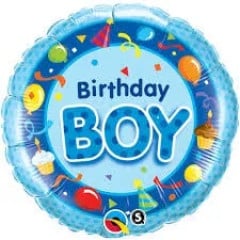 BALAO 18" REDONDO PC1 BDAY BOY BLUE