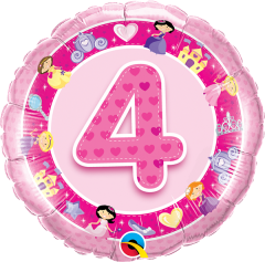 BALAO 18" REDONDO PC1 4 ANOS ROSA PRINCESA