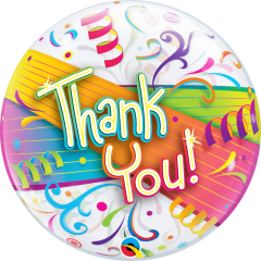 BALAO 22" BUBBLE SIMPLES PC1 THANK YOU STREAMERS