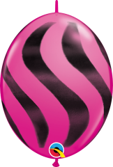 BALAO 12"QLINK CEREJA IN PC50 LISTRAS ONDULADAS PRETAS