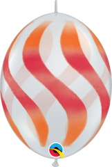 BALAO 12"QLINK DIAM TRAN PC50 LISTRAS ONDULADAS LARNJ/VERM