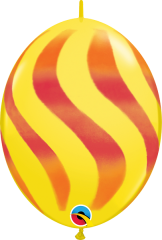BALAO 12"QLINK AMARELO PC50 LISTRAS ONDULADAS LARNJ/VERM