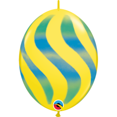 BALAO 12"QLINK AMARELO PC50 WAVY STRIPES/GRN & BLU