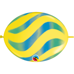 BALAO 12"QLINK AMARELO PC50 WAVY STRIPES/GRN & BLU