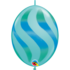 BALAO 12"QLINK AZUL CARB PC50 WAVY STRIPES/GRN & BLU