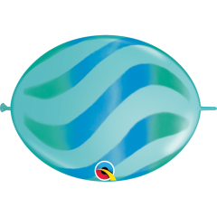 BALAO 12"QLINK AZUL CARB PC50 WAVY STRIPES/GRN & BLU