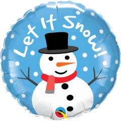 BALAO 18" REDONDO PC1 LET IT SNOW SNOWMAN
