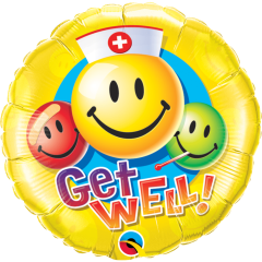 BALAO 18" REDONDO PC1 GET WELL SMILE FACES