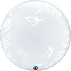 BALAO 24" DECO BUBBLE PC1 ELEGANT ROSES & BUTTERFLIES