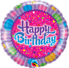 BALAO 18" REDONDO PC1 BIRTHDAY-CONFEITOS E BRILHOS