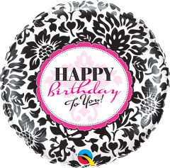 BALAO 18" REDONDO PC1 HAPPY BIRTHDAY TO YOU!- DAMASCO