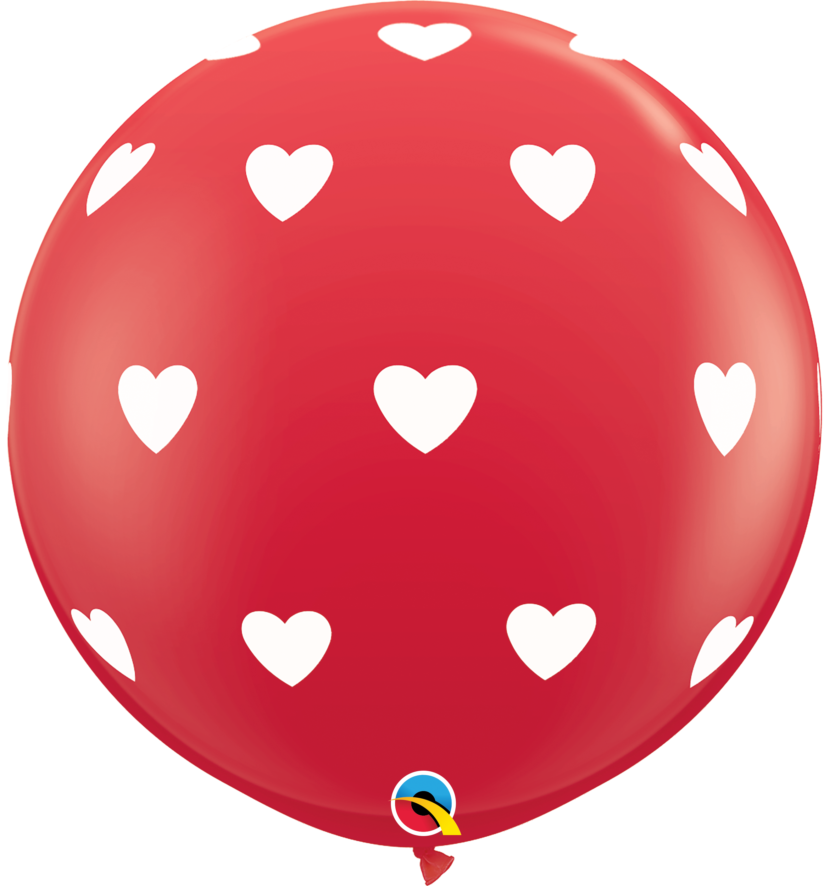 BALAO 3' R VERMELHO PC2 BIG HEARTS-A-RND (WHT)