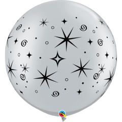 BALAO 30" R PRATA PC2 SPARKLES & SWIRLS WRAP