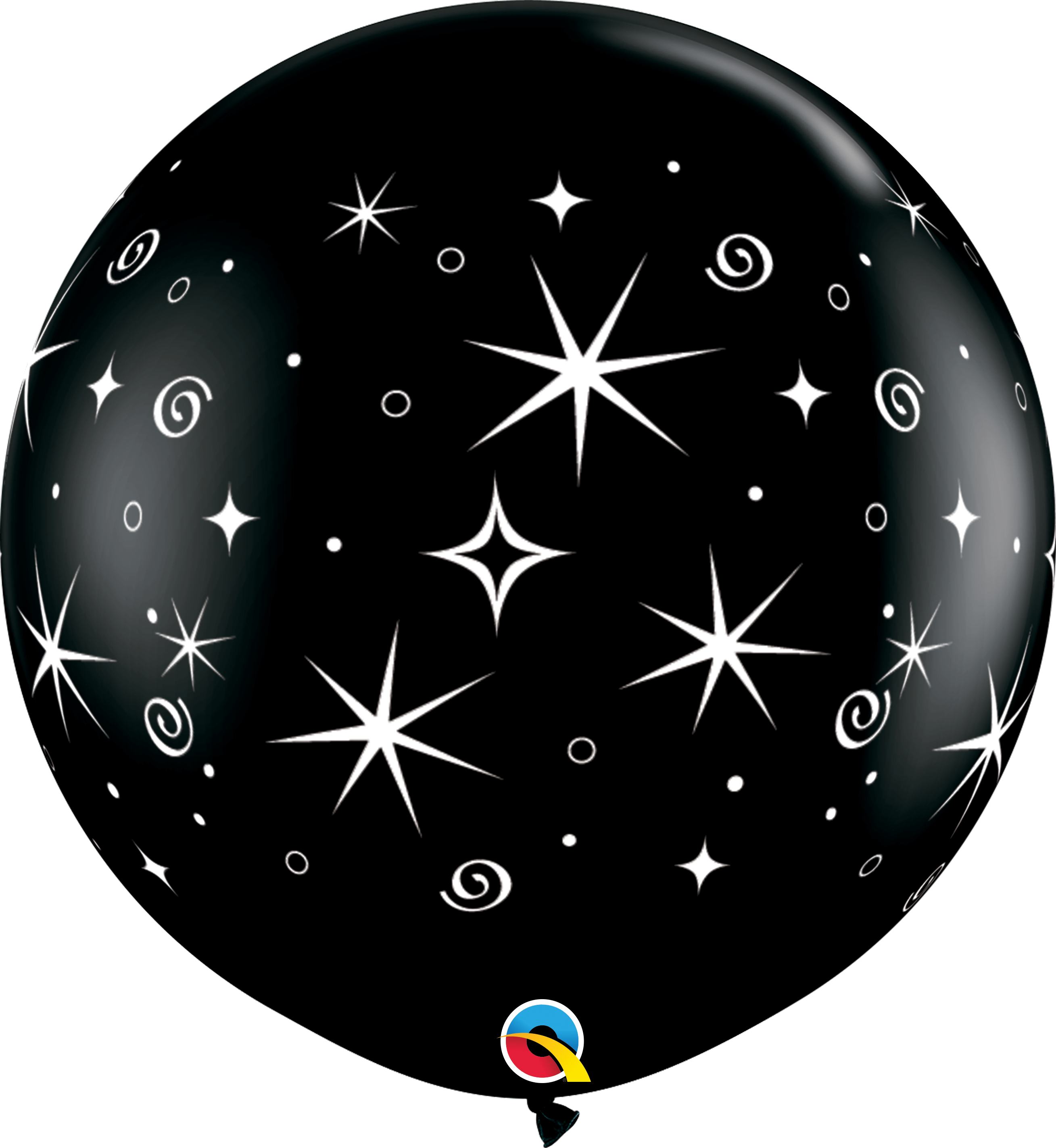 BALAO 3' R PRETO ONX PC2 SPARKLES & SWIRLS WRAP