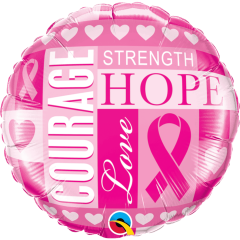 BALAO 18" REDONDO PC1 BREAST CANCER INSPIRATIONS