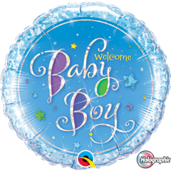 BALAO 18" REDONDO HOL PC1 WELCOME BABY BOY STARS