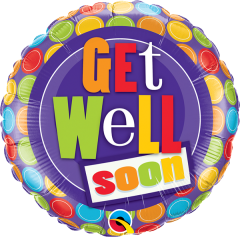 BALAO 18" REDONDO PC1 GET WELL SOON-ESTAMPA PONTOS