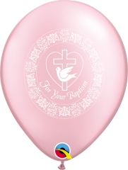 BALAO 11" R ROSA PRL PC50 FOR YOUR BAPTISM POMBA