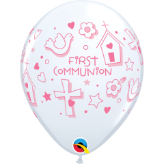 BALAO 11" R BRANCO PC50 FIRST COMMUNION SYMBOLS-GIRL