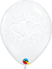 BALAO 11" R DIAMANTE TRAN PC50 CORACOES ENTRELACADOS