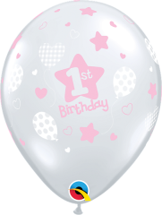 BALAO 11" R DIAMANTE TRAN PC50 1ST BIRTHDAYESTAMPAS SUAVES