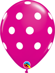 BALAO 11" R CEREJA IN PC50 PONTOS POLKA GRANDES