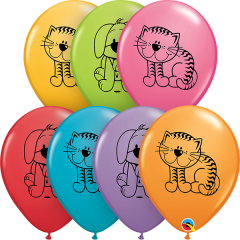 BALAO 11" R SORT FESTIVO PC50 SORT GATINHO E CACHORRINHO