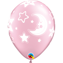 BALAO 11" R ROSA PRL PC50 BABY MOON & STARS
