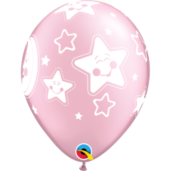 BALAO 11" R ROSA PRL PC50 BABY MOON & STARS