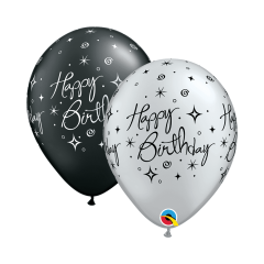 BALAO 11" R PRL PRE/PRAT PC50 BDAY ELEGANT SPARKLES & SWIRLS