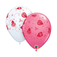 BALAO 11" R ROSA MEX/BCO PC50 LADYBUGS