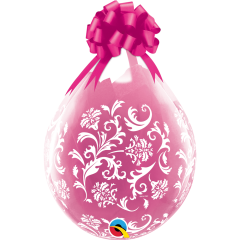 BALAO 18" R DIAMANTE TRAN PC25 DAMASK PRINT (WHT)