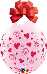BALAO 18" R DIAMANTE TRAN PC25 SWIRLING HEARTS-A-RND (WHT)