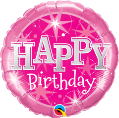 BALAO 18" REDONDO PC1 BDAY PINK SPARKLE