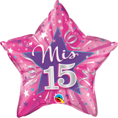 BALAO 20" ESTRELA SOLTO MIS 15 HOT PINK