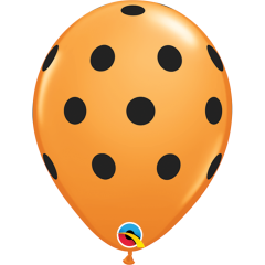 BALAO 11" R LARANJA/PRETO PC50 BIG POLKA DOTS