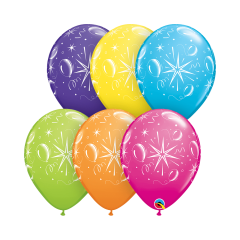 BALAO 11" R SORT TROP PC50 SPARKLE BALLOONS