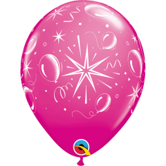 BALAO 11" R SORT TROP PC50 SPARKLE BALLOONS