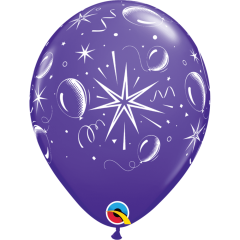 BALAO 11" R SORT TROP PC50 SPARKLE BALLOONS