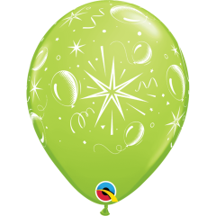 BALAO 11" R SORT TROP PC50 SPARKLE BALLOONS